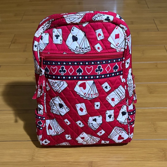 Red Playing Card Pattern Backpack - Picture 11 of 13